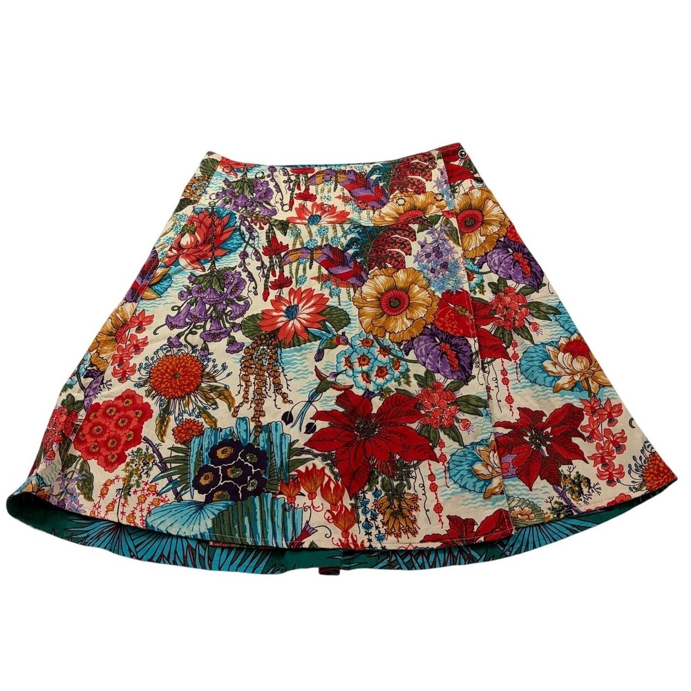 Apsara Multicolor Floral Botanical Reversible Cotton‎ Wrap Skirt Free Size India